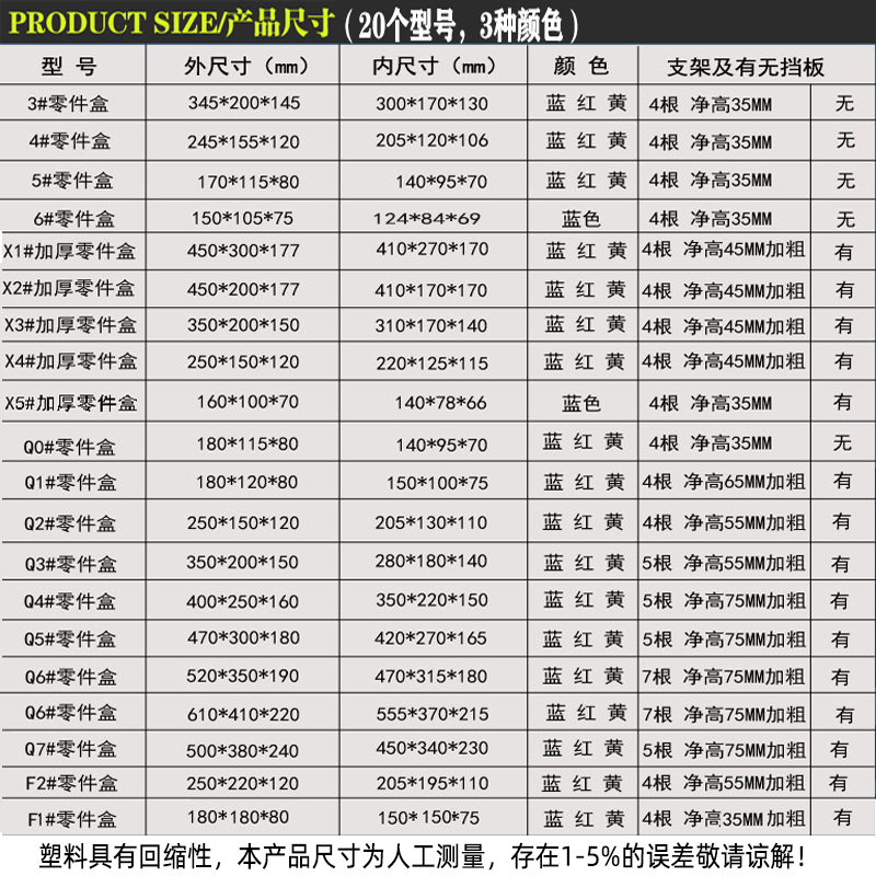 塑料零件盒组合式物料盒组立元件螺丝盒五金工具收纳盒子斜口羽佳 - 图1