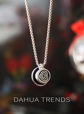 拉花咖啡杯不锈钢长款项链