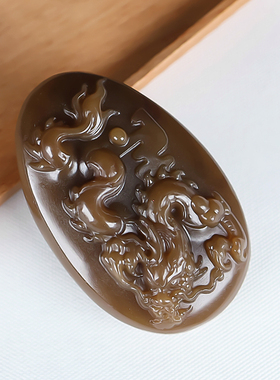 和田玉糖料玉龙手把件