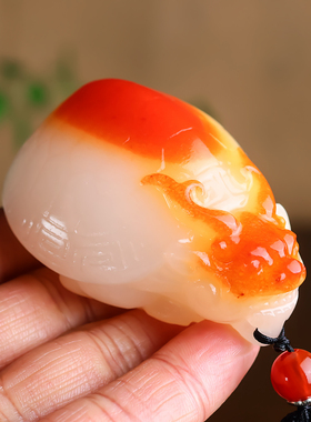 天然和田玉龙龟手把件籽料