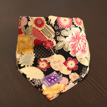 Japan makes Japanese imports and wind pure cotton cat pooch scarf headscarf headscarf softness 53 * 53 samo