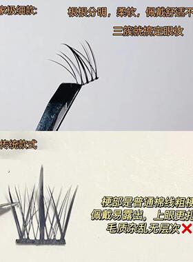 EIYI十排懒人三部曲太阳花假睫毛女自然仿真单簇分段式自粘眼睫毛