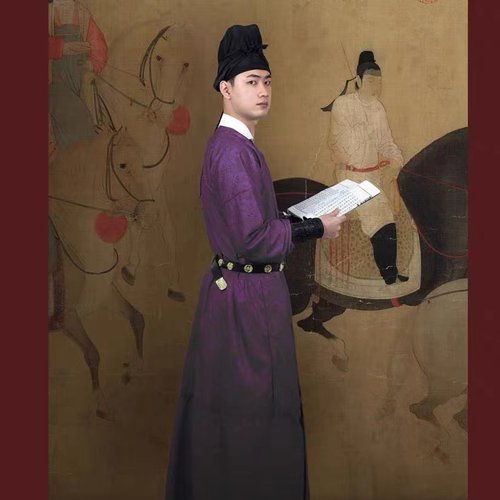 出租窄袖袍宋制单件单面圆领袍男女同款中秋演出运动会入场 - 图1