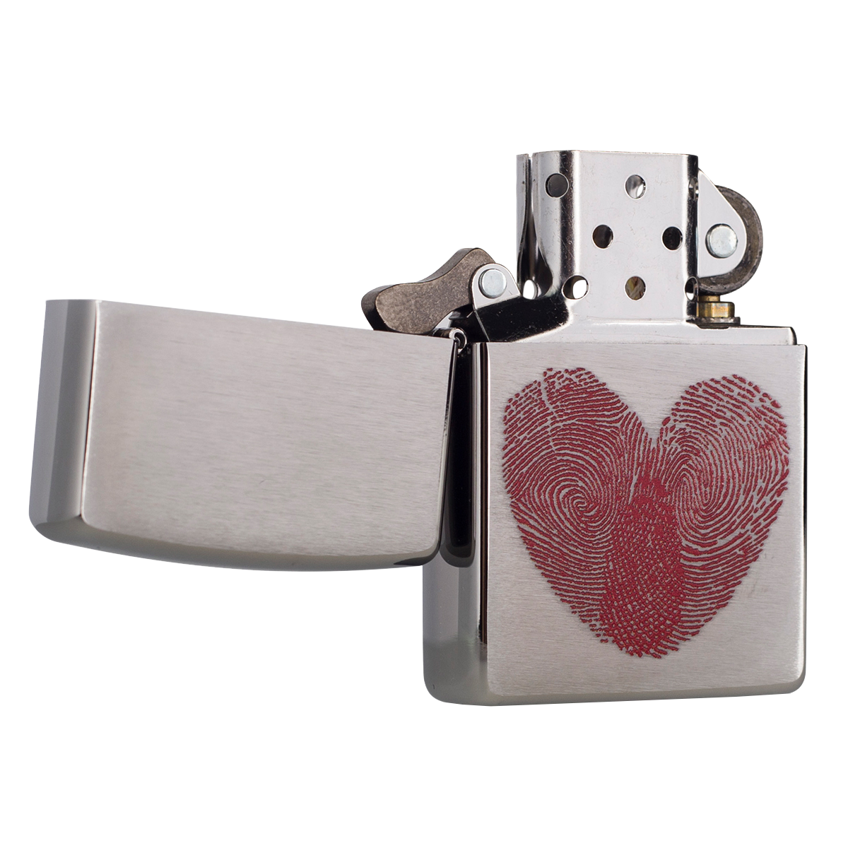 zippo专柜正品 指纹爱心 心手相依29068 芝宝正版情人节恋爱礼物