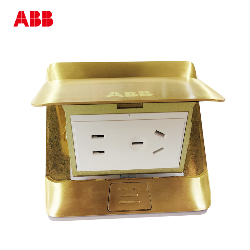 ABB专卖店地插五孔全铜不锈钢带阻尼10A地面插座AU525D-BS/AF525D - 图2
