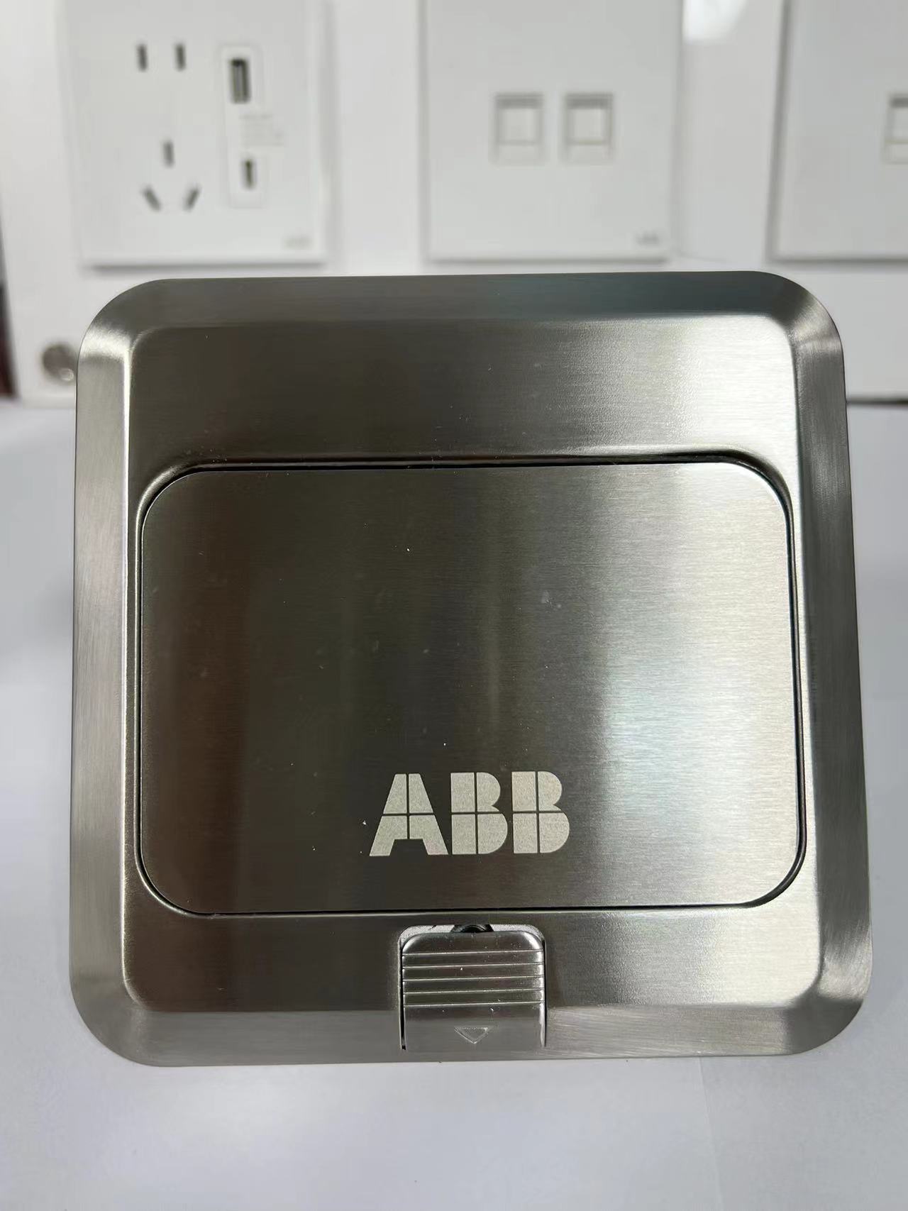 新款ABB地插五孔全铜不锈钢带阻尼10A地板插座AU525D/-BS/AF525D - 图3