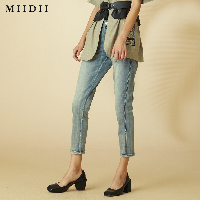 miidii /谜底20夏装新款简约牛仔裤 谜底牛仔裤