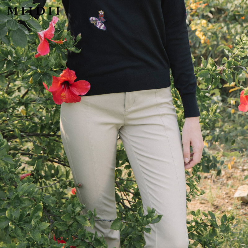 miidii /谜底初秋新品复古女喇叭裤 谜底休闲裤