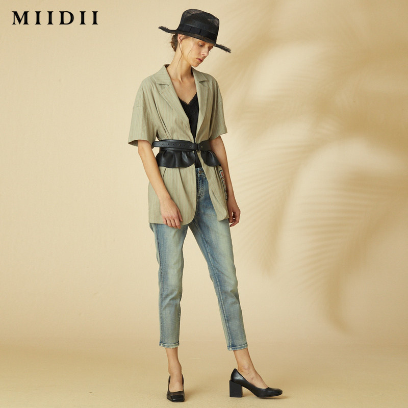 miidii /谜底20夏装新款简约牛仔裤 谜底牛仔裤