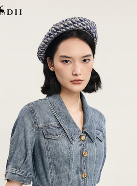 谜底贝雷帽女春新款复古文艺气质格纹出街帽子女士241MQ0406