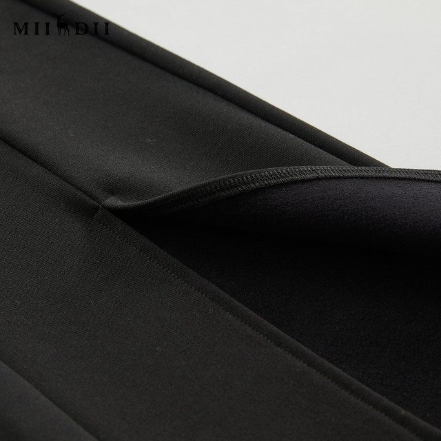 Mystery tight bell-bottom pants for women winter new slim-fit elastic front slit slightly flared trousers for women 234MK1601