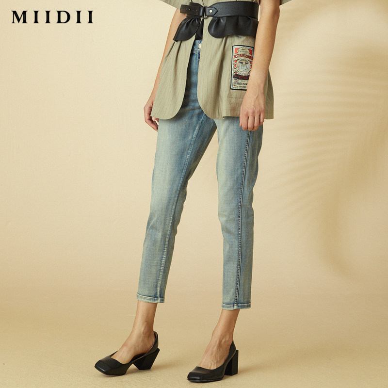 miidii /谜底20夏装新款简约牛仔裤 谜底牛仔裤