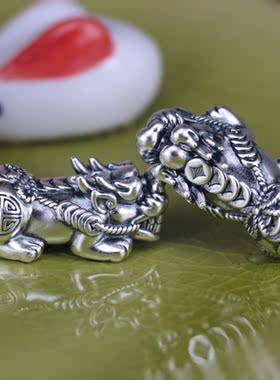 s999纯银3diy硬足银金钱招财做旧