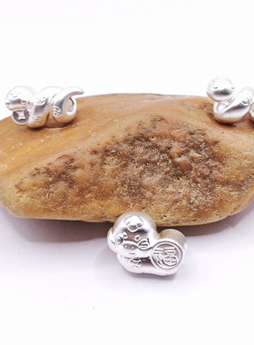 S999做旧复古泰3D硬纯银十二生肖本命年女福字祥云金钱蛇手链配件