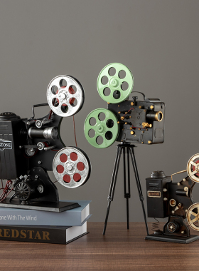 欧式复古老式怀旧放映机s模型摆件拍摄道具样板房装饰品摆设工艺