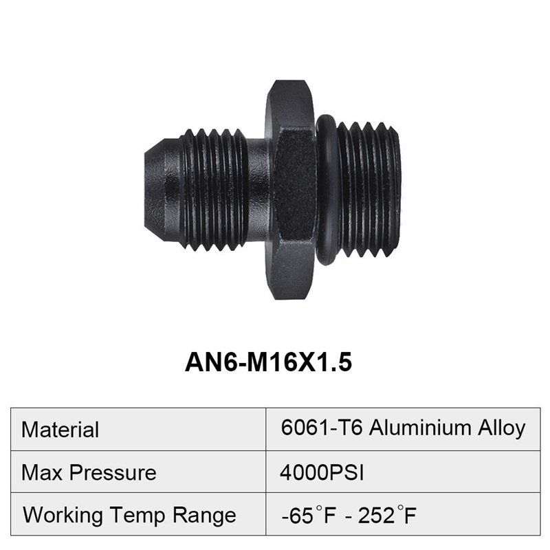 AN6an8AN10M12*1.5、M18*1.5、 M22*1.5变径接头油路转换变径接头 - 图3