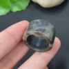 Hetian jade blue and white ring has good oil resistance and the inner diameter of the ring is 18.2MM