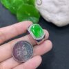 Jade natural A goods 18K gold inlaid sun green ring men's ring ring 19.5MM7.22g