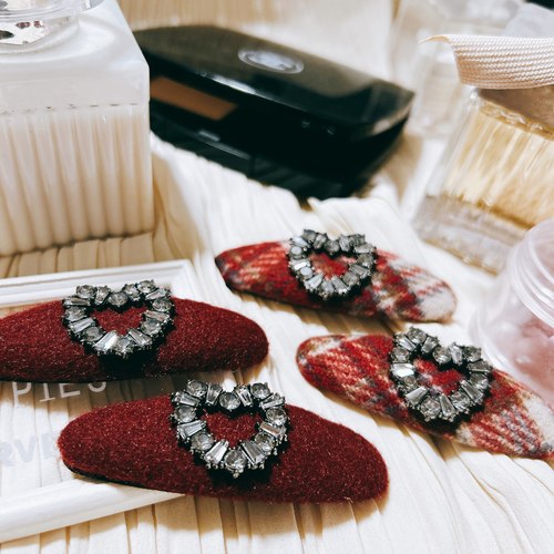 韩国进口东大门小香爱心锆石韩剧同款名媛少女心碎发夹边夹刘海夹 - 图2