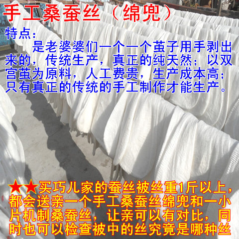 巧儿桑蚕丝被桐乡特级100%手工夏凉被儿童空调被子母春秋被夏冬被 - 图0