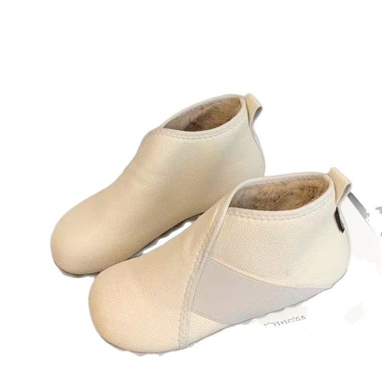 平底短靴百搭轻便女棉靴雪地靴女2025冬季新款皮面加绒保暖一脚蹬,淘宝优惠券,粉丝福利购,淘宝优惠卷