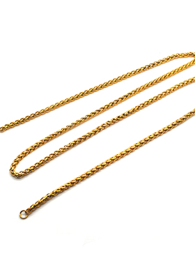 不锈钢龙骨链男项链电镀黑色金色