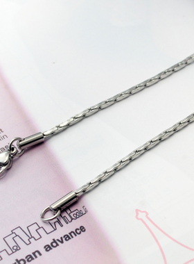 锤方珍珠链钛钢男女项链饰品配链