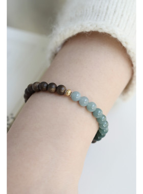 原创「烟翠」天然沉香蓝水翡翠新中式珠串国风手链手串气质叠戴