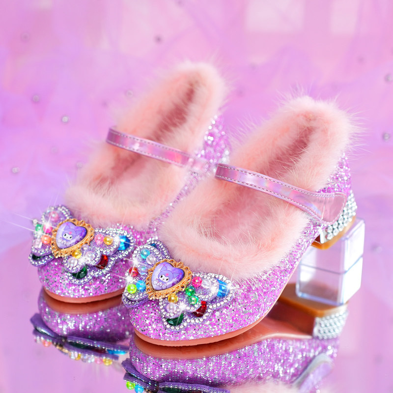 女童公主鞋秋冬季新款加绒爱莎水晶鞋舒适保暖儿童棉鞋女孩毛毛鞋,淘宝优惠券,粉丝福利购,淘宝优惠卷