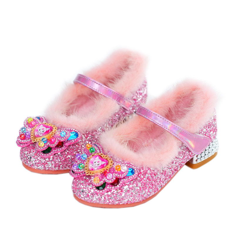 女童公主鞋秋冬季新款加绒爱莎水晶鞋舒适保暖儿童棉鞋女孩毛毛鞋,淘宝优惠券,粉丝福利购,淘宝优惠卷