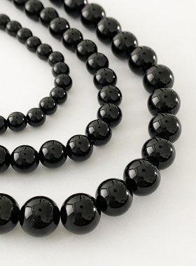 天然黑曜石女高级感项链锁骨链