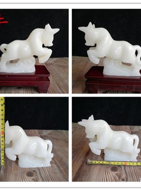 天然玉石十二生肖摆件米黄玉祝福