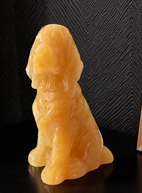 天然玉石米黄玉狗摆件十二生肖狗