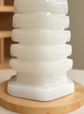 天然白玉文昌塔摆件九层13层祝福