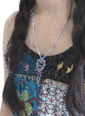 匡舟本色 复古捕梦网 波西米亚民族风 手作编织串珠项链 长短可调