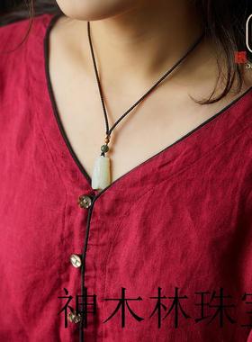 考试上岸和田玉色知了吊坠一鸣惊人蝉挂件玉佩逢考必过幸运符项链