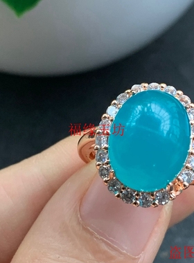 精选天河石戒指女款冰种冰透戒