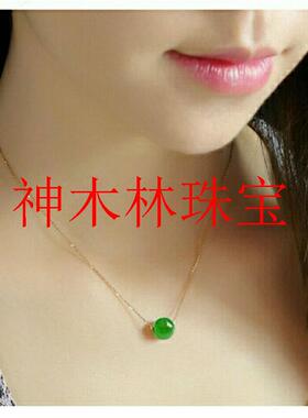 新疆民族风和田玉女款项链碧玉路路通菠菜绿玉锁骨链平安扣玉吊坠