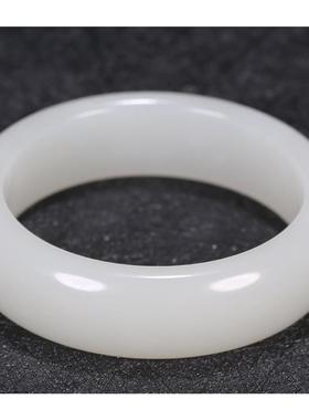 特级新疆和田玉手镯女款羊脂白玉手镯青海料天然青白玉石镯子证书