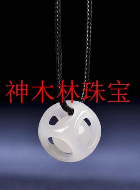 新疆和田玉吊坠路路通玉项链玲珑骰子安红豆男女情侣款转运珠手链