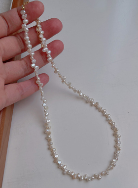 极其稀少错位孔小颗粒珍珠项链