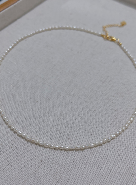 极细小颗粒米粒珍珠项链锁骨链潮