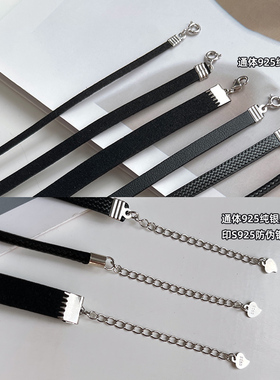 纯银choker颈链女穿吊坠简约百搭