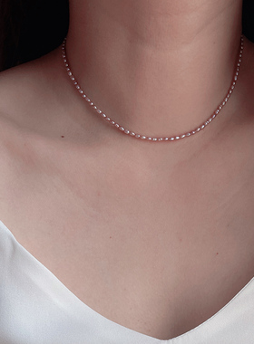 稀有极细小米珠珍珠项链轻奢高级