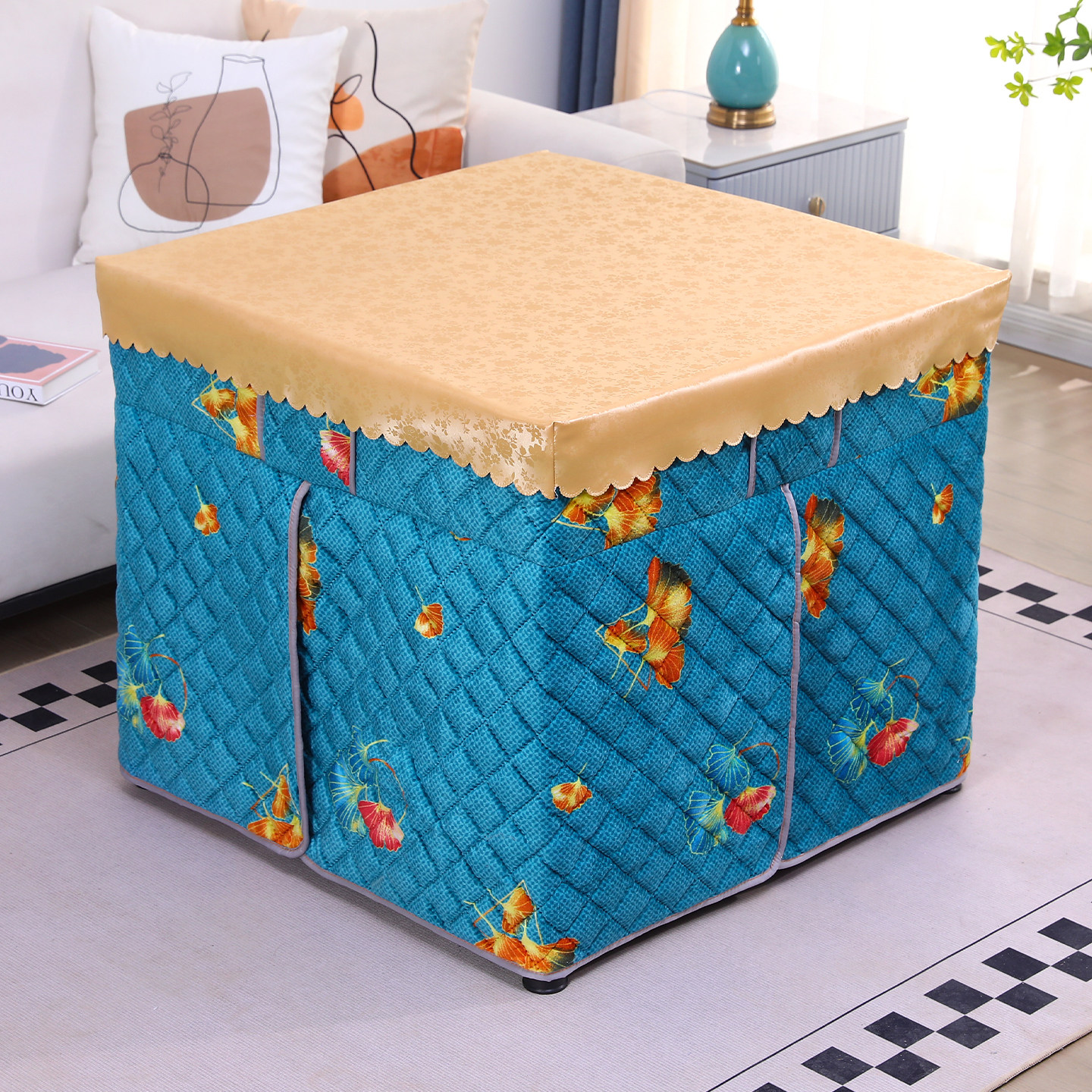 烤火罩子冬季家用加厚加绒2026新款电暖炉桌正方形取暖烤火被套子,淘宝优惠券,粉丝福利购,淘宝优惠卷