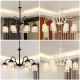 Simple modern European style iron black and white crystal chandelier