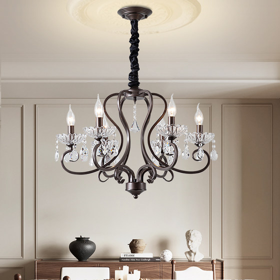 French retro crystal chandelier for living room, bedroom and dining room