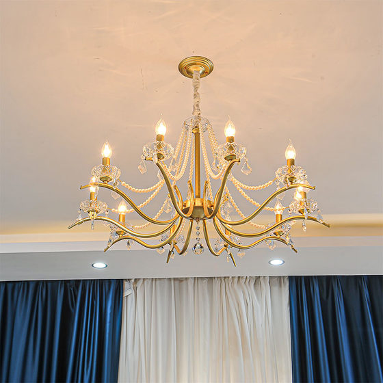 Living room French crystal chandelier bedroom dining room