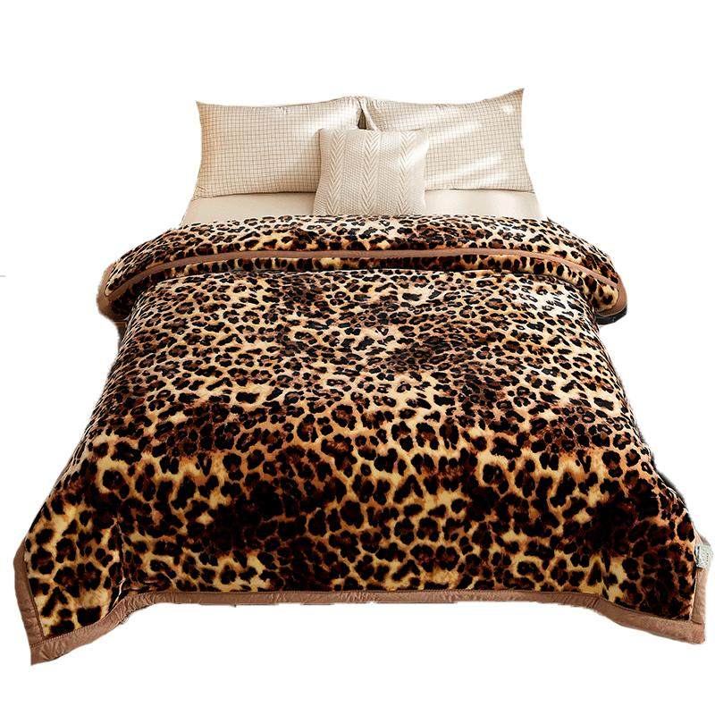 时尚豹纹拉舍尔毛毯被子秋冬季加厚保暖双层珊瑚盖毯子床单人宿舍,淘宝优惠券,粉丝福利购,淘宝优惠卷
