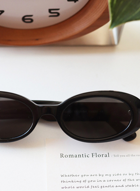 25年新款欧美窄框椭圆太阳镜女高级感ins防紫外线防晒墨镜